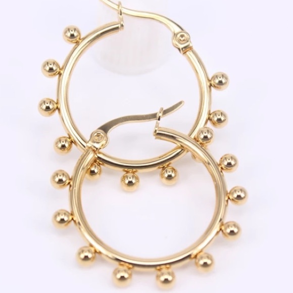 18K gold hoop earrings - Picture 3 of 3